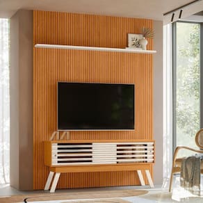 Rack com Painel para Tv até 65 Polegadasegadas New Premium Cinamomo/Off White