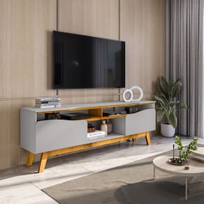 Rack para Tv até 75 Polegadas Ilhabela Off-White/Naturalle
