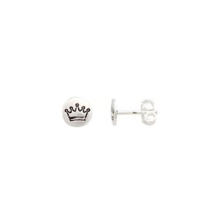 Brinco Prata Redondo Liso 6mm Com Coroa - 0.9g