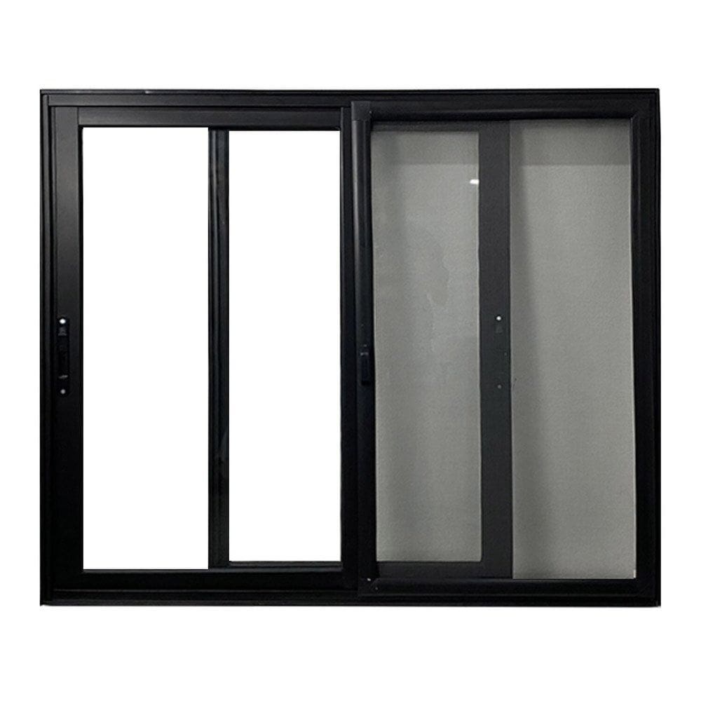 Janela Vitro 2 Folhas Móveis com Tela Mosqueteira alumínio 120x150cm Linha 25 Preto