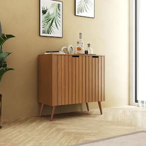 Aparador para Sala de Estar 80cm com Pés Nogal/Noce Amendoa
