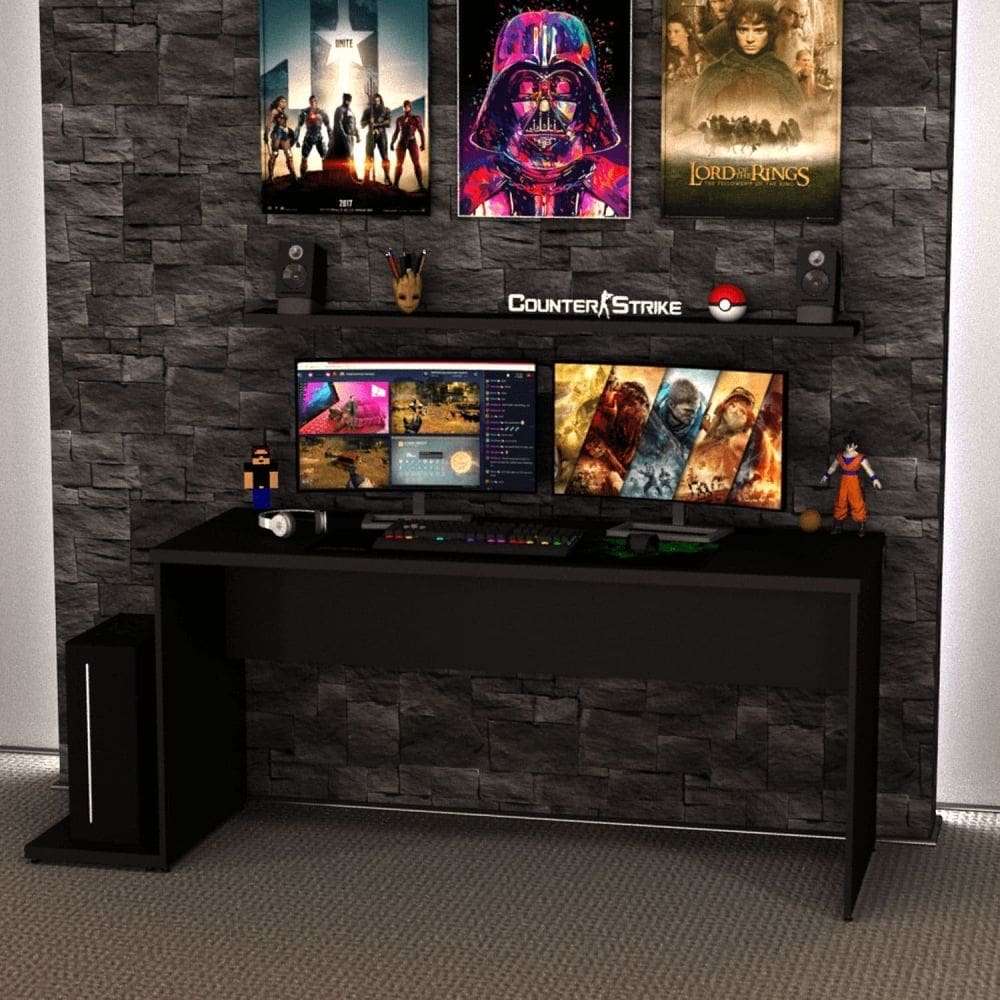 Mesa para Computador Gamer 160x60 Cm Preto