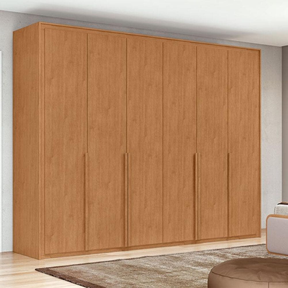 Guarda Roupa Casal Ambiente Imperatore 3 Portas Amêndoa Clean - Lopas