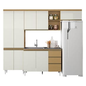 Cozinha Compacta Sophia 4 Peças com Balcão de Pia Atacama Off White - Aramóveis