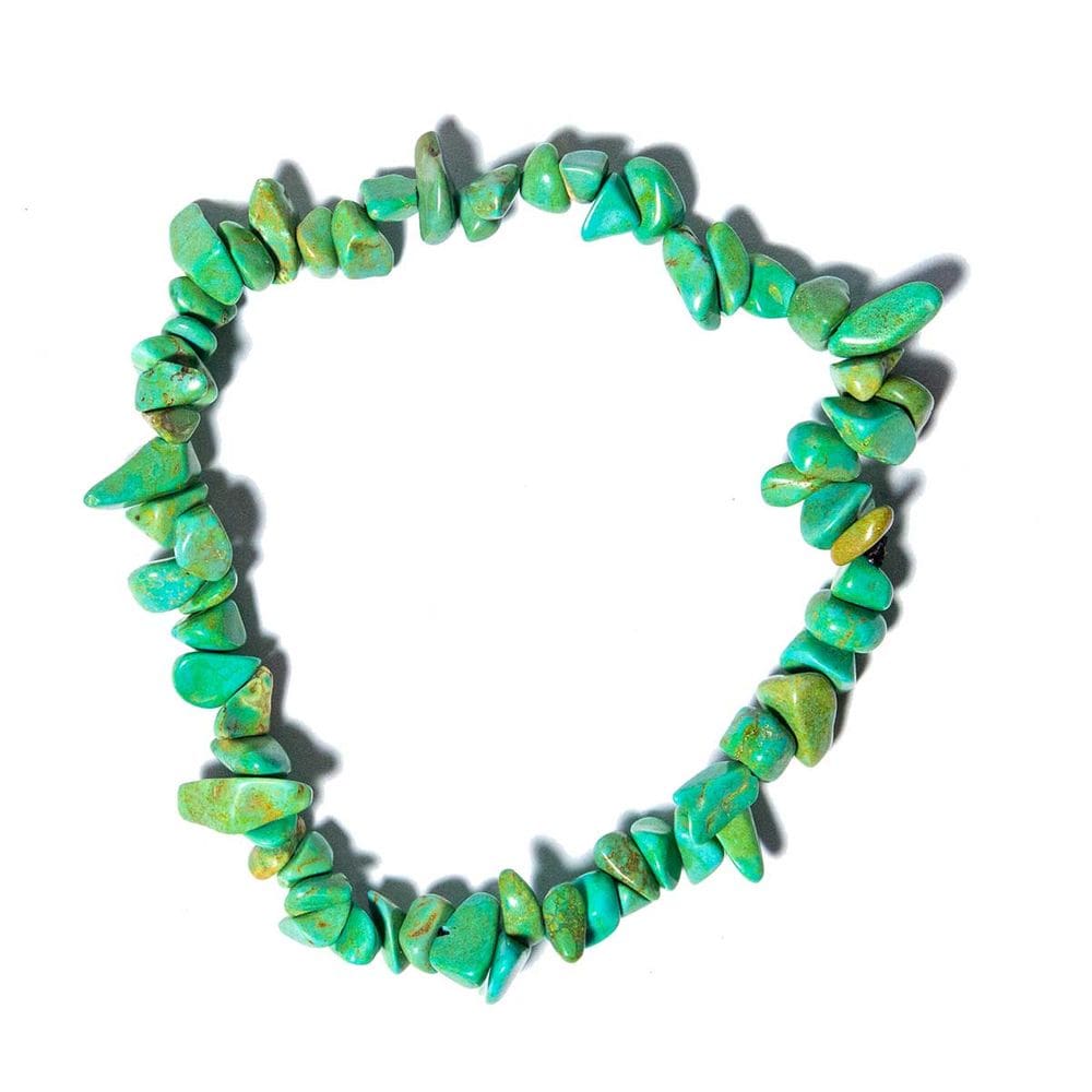 Pulseira Cascalho Pedra Crisoprasio Fio Fibra Silicone