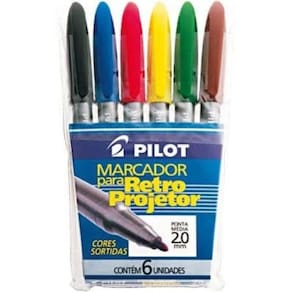 Kit Marcador Retro Projetor 2.0 C-6 Cores - Pilot