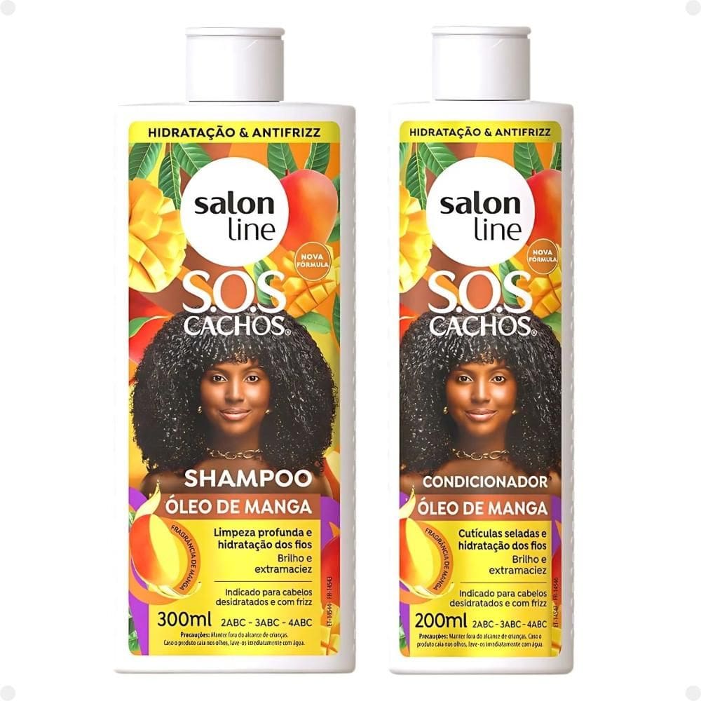 Kit Salon Line SOS Cachos: Shampoo 300ml e Condicionador 200ml Óleo de Manga