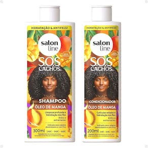 Kit Salon Line SOS Cachos: Shampoo 300ml e Condicionador 200ml Óleo de Manga