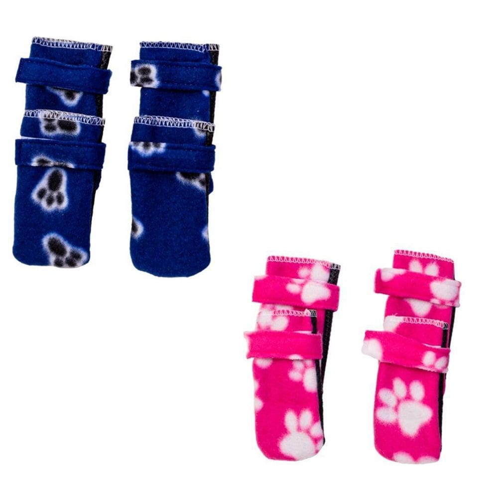Kit 2 Sapatos Para Cachorro - Azul E Rosa  G