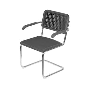 Cadeira OR-1155 em Polipropileno Simulando Palha no Encosto e Assento com Braço e Base Cromada OR Design