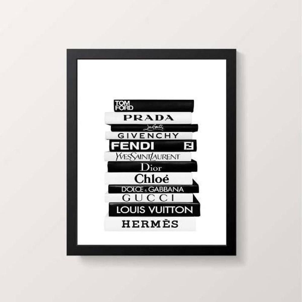 Quadro Livros Da Moda Fashion 24X18Cm Preta
