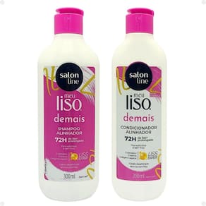 Kit Salon Line Meu Liso Demais: Shampoo 300ml e Condicionador 200ml Alinhador