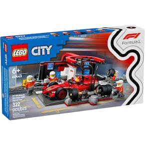 Lego City Pit Stop e equipe da F1 com Carro Ferrari 60443