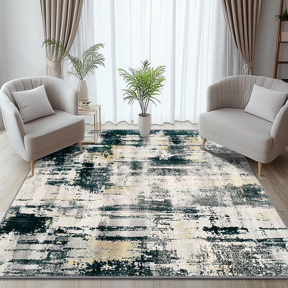 Tapete Area KIRFEIHT Modern Abstract 160x230cm, antiderrapante, preto