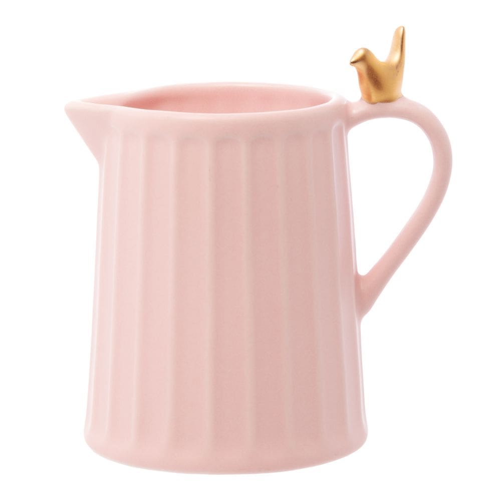 Leiteira de Cerâmica Colibri Rosa 180ml - Wolff