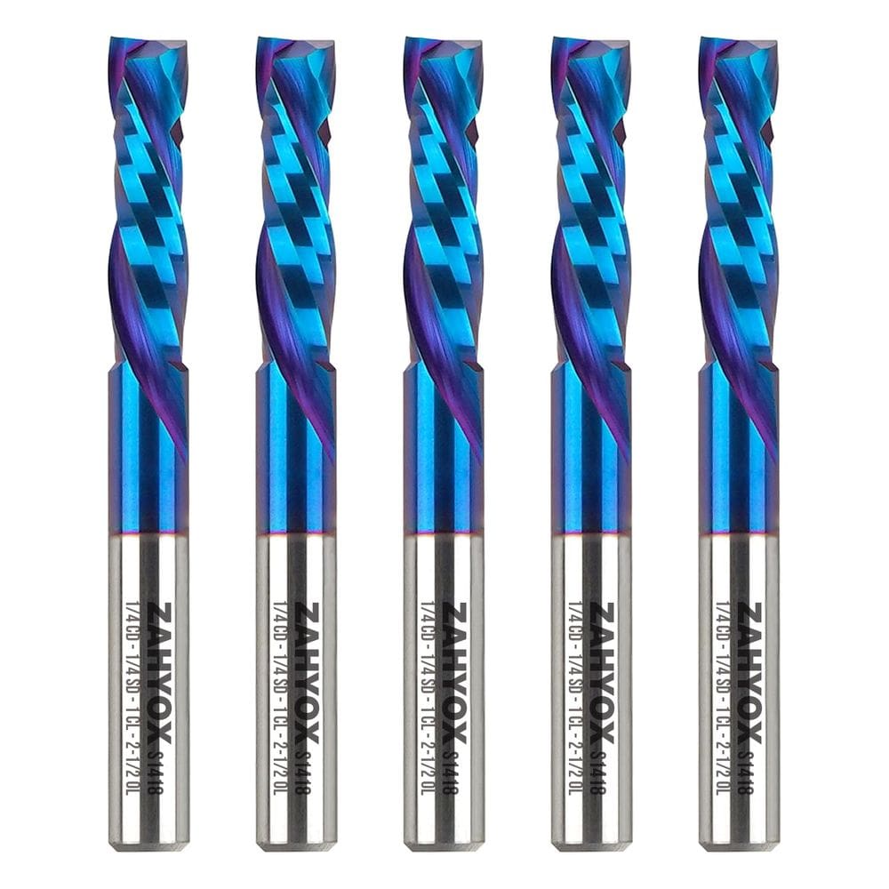 Conjunto de 5 unidades Router Bit Zahyox Up Down Compression Spiral
