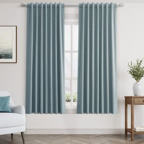 Conjunto de cortinas Guken Blackout azul escuro 160x160cm com 2 painéis