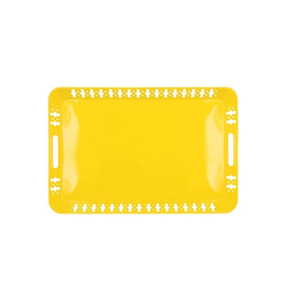 Bandeja De Metal Amarelo 51X34X4Cm