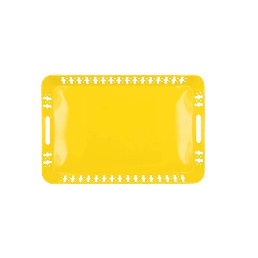 Bandeja De Metal Amarelo 51X34X4Cm