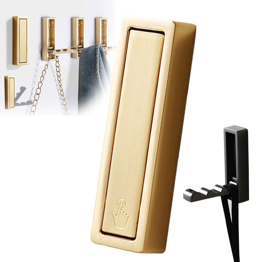 Ganchos dobráveis para montagem na parede Devenirriche Brushed Gold Zinc All