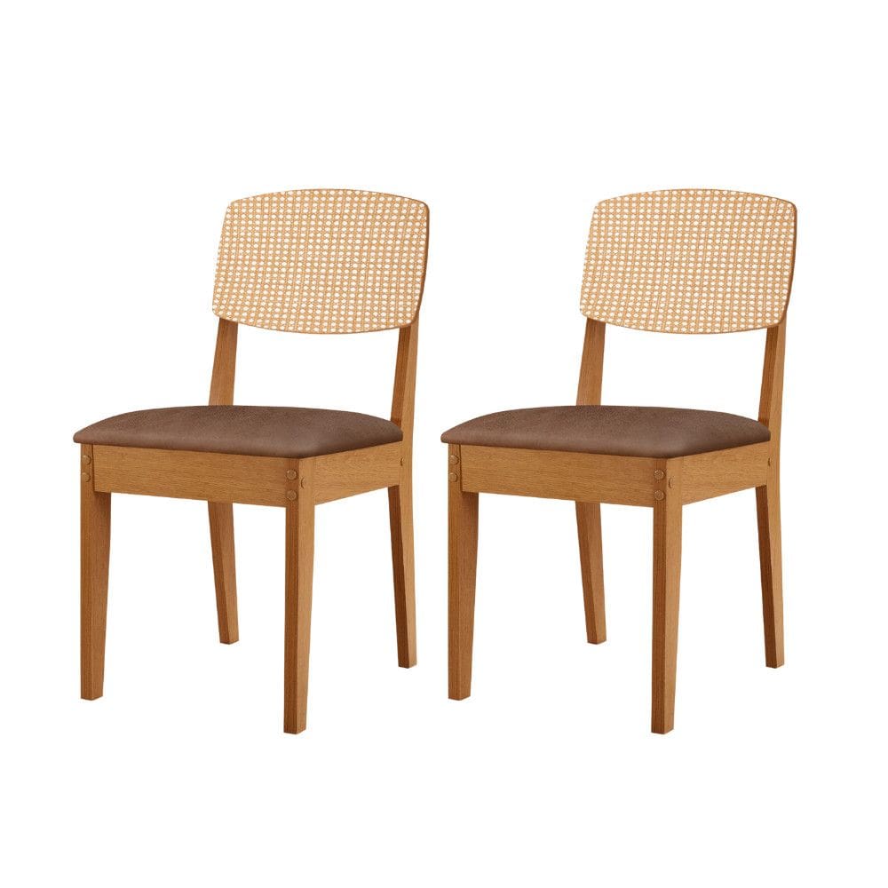 Conjunto com 2 Cadeiras MDF Copper Premium para Sala de Jantar Moderna Mobília