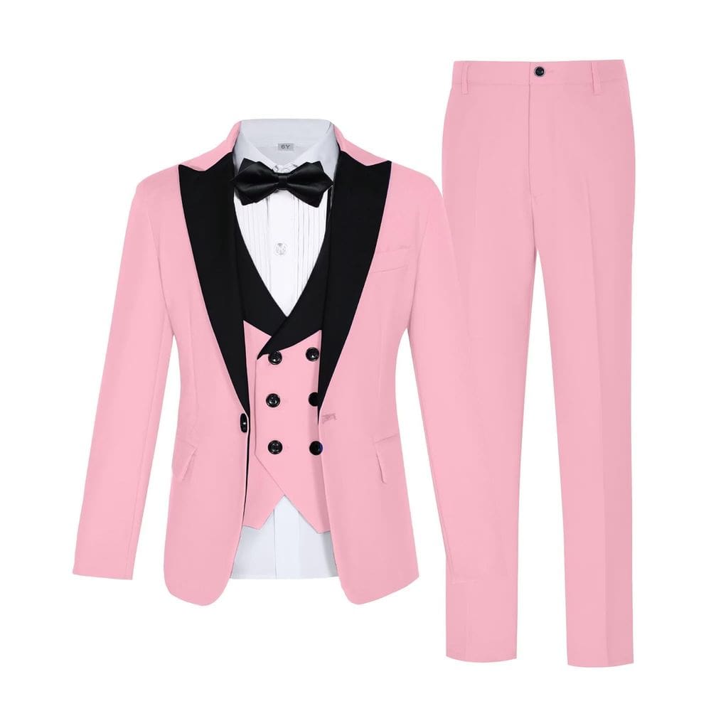 Conjunto de ternos para meninos, tamanho 14, roupa de casamento de smoking rosa KEYWANTS