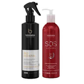 Kit BioKeratin Queratina 240ml e SOS Extreme 240ml Borabella