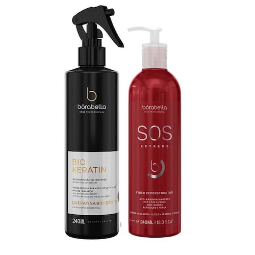 imagem-Kit BioKeratin Queratina 240ml e SOS Extreme 240ml Borabella
