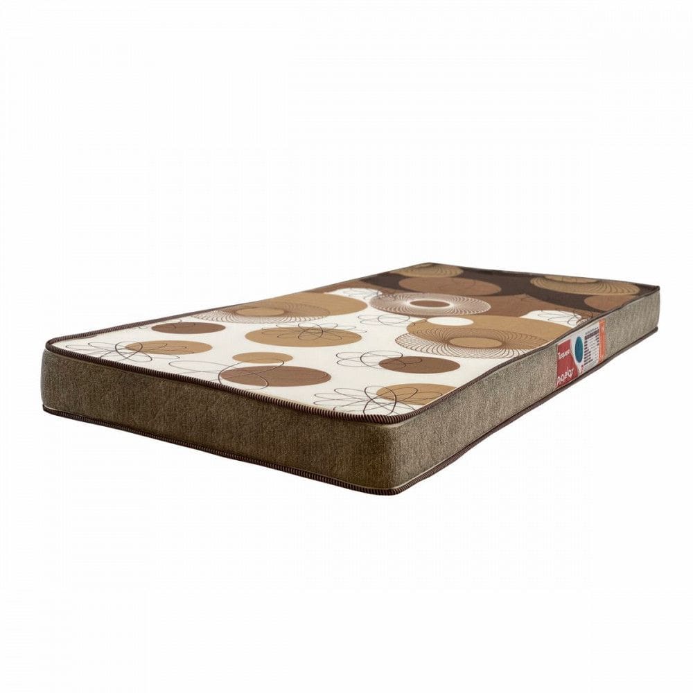 Colchão Solteiro Espuma D33 Turquesa 78cm x 188cm x 12cm Marrom Estampado Prorelax