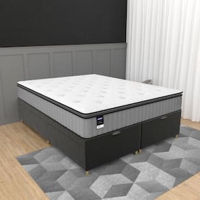 Cama Box Baú Queen 158cm Molas Ensacadas Tower JWS Hf V25 Gazin