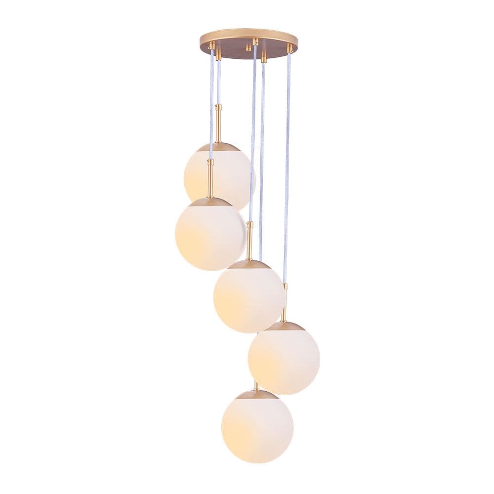 Lustre Pendente Vidro Globo Jabuticaba Balcão Cozinha Quarto Sala Chelsea 5 Lâmpadas E27 Bivolt