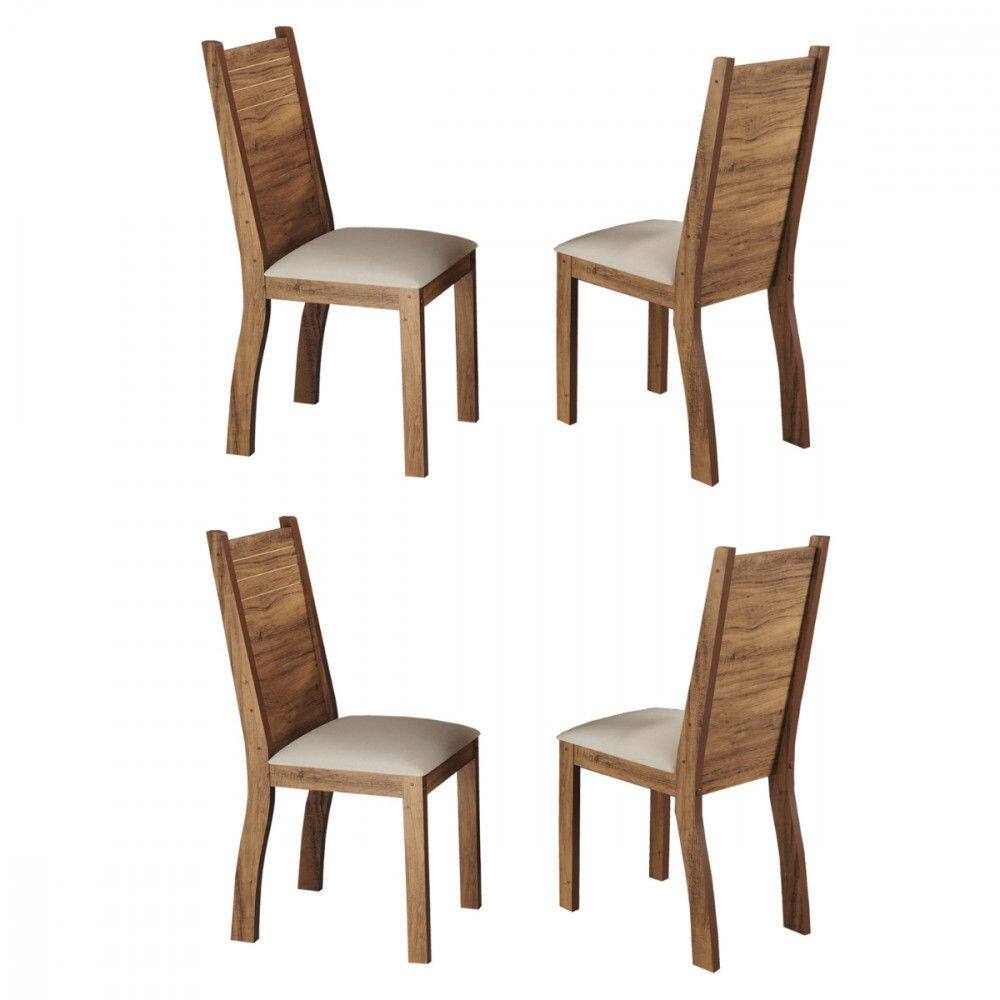 Conjunto 4 Cadeiras Napoli Imbuia Tecido Veludo Pastel Viero