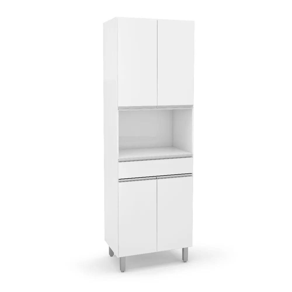 Paneleiro Top Class Espaço para Microondas 4 Portas 1 Gaveta Branco Brilho Batrol