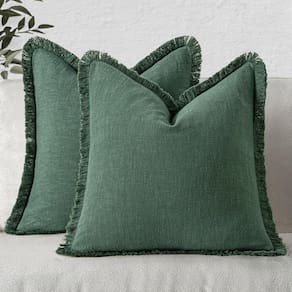 Conjunto de 2 capas de almofada MIULEE com franjas de linho de 50 x 50 cm