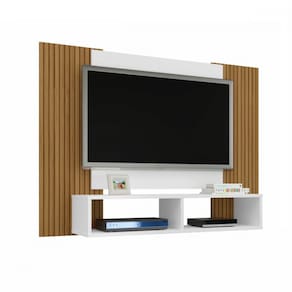 Painel para TV até 48 Polegadas com 2 Nichos Navi Pintura Ripado Bechara