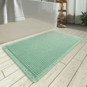 Tapete de banho AMOAMI Waffle Super Absorvente Antiderrapante 45x75cm Sage