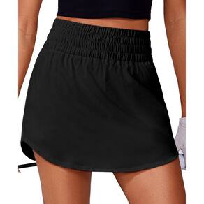 Saia de golfe PINSPARK para mulheres, cintura elástica preta, grande