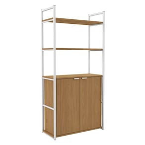 Estante Alta Flex 2 Portas 151X33 cm LI041 Canela Branco KPB