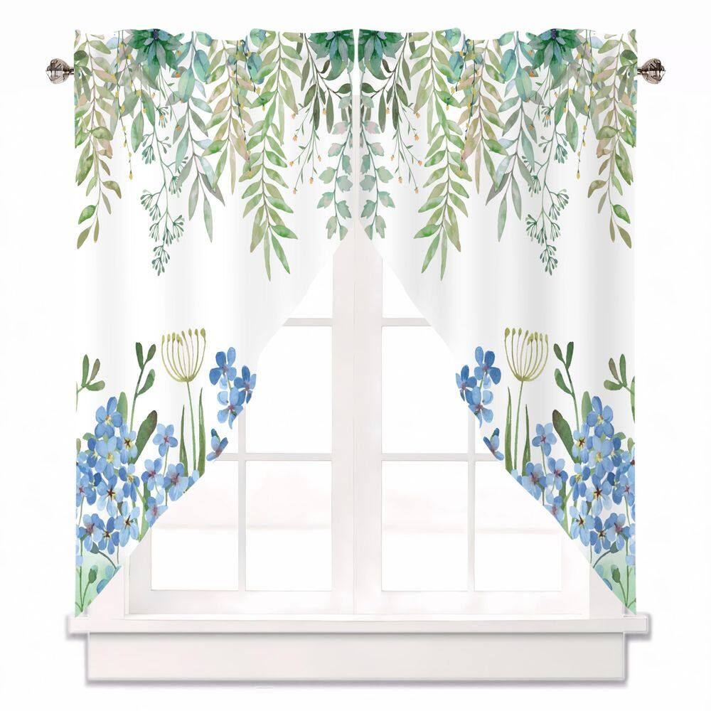 Cortina Valance AYTTBIS Spring Wildflowers azul floral 71x91cm