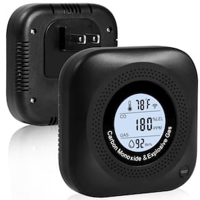 Detector de vazamento de monóxido de carbono e gás Daffypop 4 em 1 preto