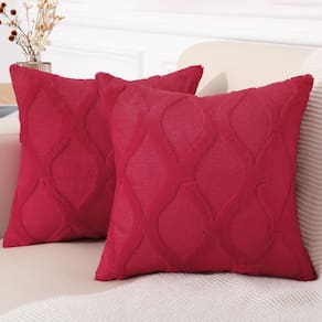 Capas de almofada DecoruHome Soft Plush Faux Fur vermelhas 66x66cm