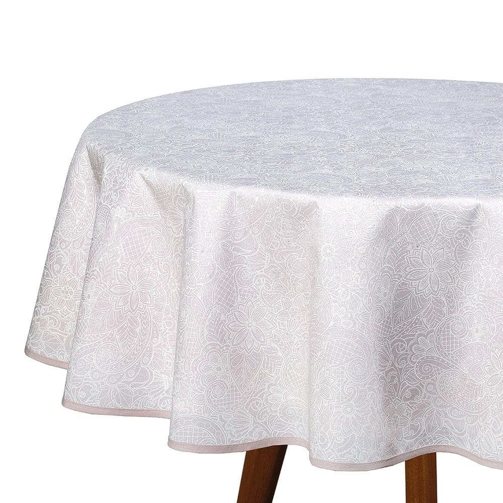 Toalha Mesa Redonda Döhler Clean Athenas Edite Bege 4 Lugares