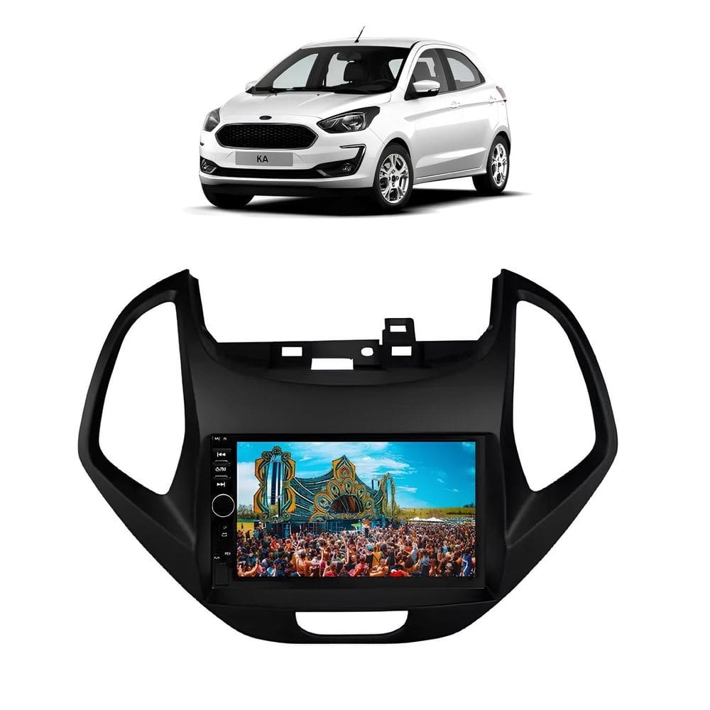 Kit Multimídia Ford Ka 2019 / 2021 Mold Black 7 Pol Carplay AndriodAuto USB - 7810HCPAA FirstOption
