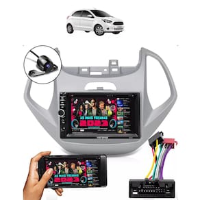 Kit Multimídia Ford Ka 2014 / 2018 Mold Prata 7 Pol Carplay AndroidAuto Usb - 7810HCPAA FirstOption