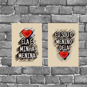 Kit 2 Placas Decorativas Presente Casal 18X27Cm