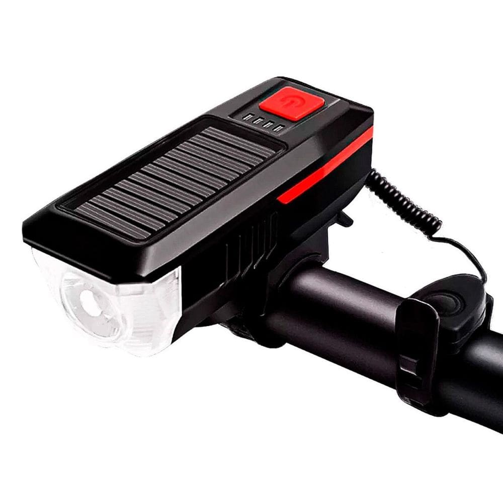 Lanterna Para Bike Solar E Usb Alta Potência