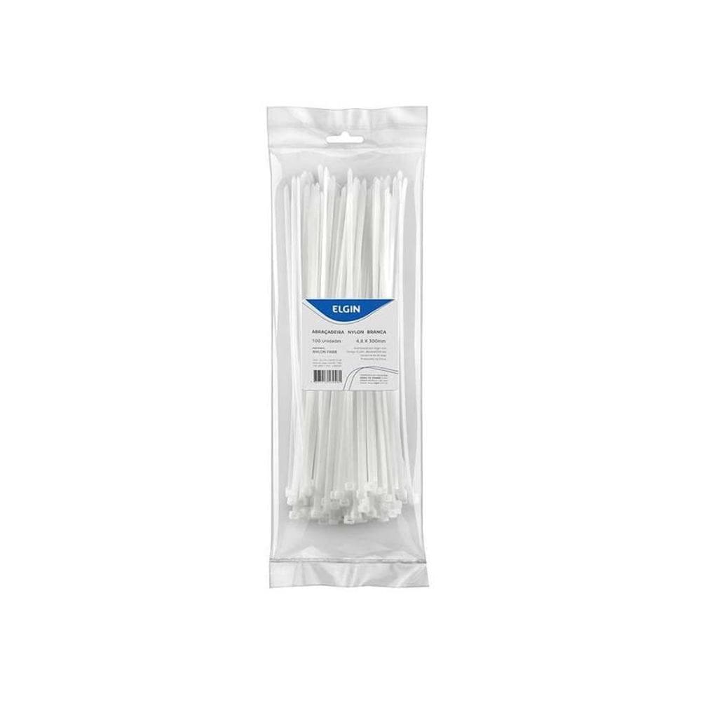 Abracadeira Nylon Pa66 Grd Branc 4.8x300 P10 - 10 Unidades [F108]