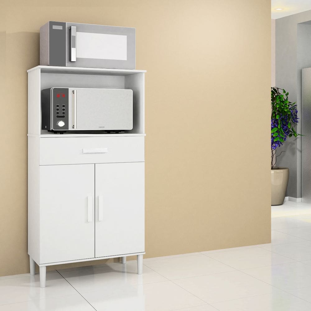 Balcão Armário Organizador Microondas e Forno Duplo