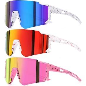 Óculos de sol AWGSEE Baseball para crianças, pacote com 3, proteção UV400
