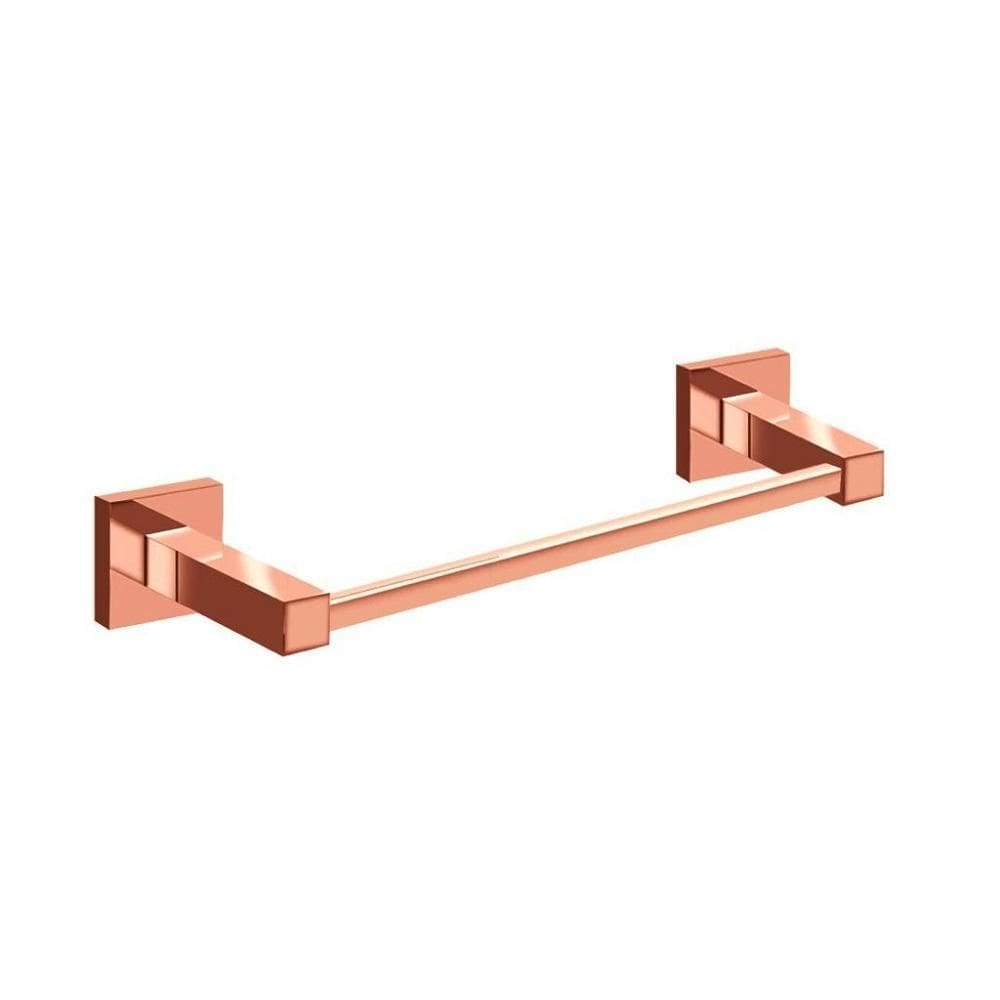 Porta Toalha Para Banheiro Rosto Latão Quadrado Rose Gold